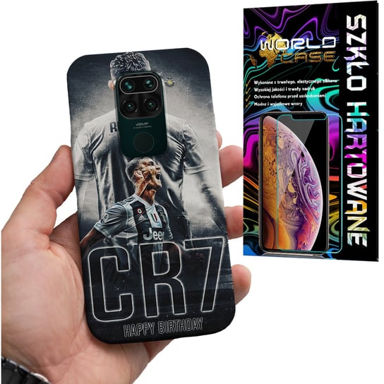 ETUI DO XIAOMI NOTE 9 PRO - RONALDO PIŁKARSKIE WZORY PIŁKA NOŻNA + SZKŁO WORLD CASE
