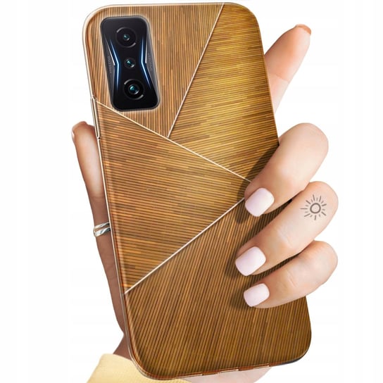 Etui Do Xiaomi Poco F4 Gt Wzory Brązowe Drewniane Brown Obudowa Pokrowiec Xiaomi