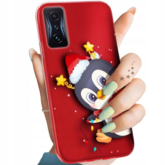 Etui Do Xiaomi Poco F4 Gt Wzory Święta Christmas Mikołaj Pingwin Obudowa Xiaomi