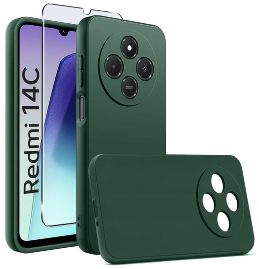 Etui do Xiaomi Redmi 14C CASE SOFT MATT PLECKI MATOWE + SZK��O OCHRONNE 9H Krainagsm