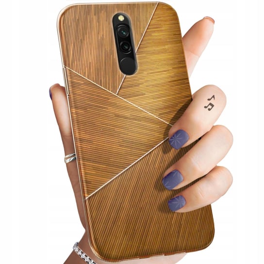 Etui Do Xiaomi Redmi 8 Wzory Brązowe Drewniane Brown Obudowa Pokrowiec Case Xiaomi