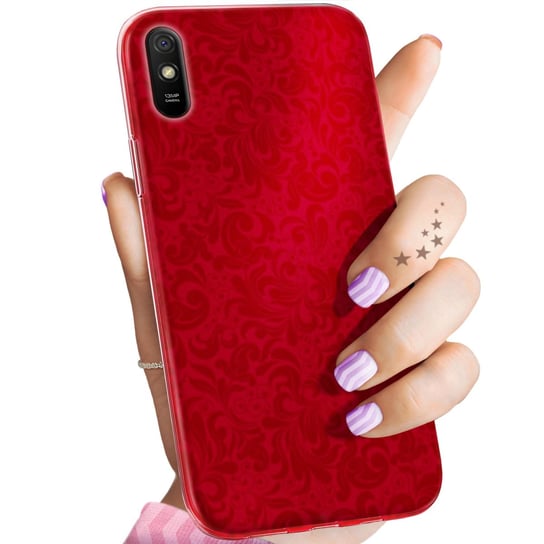 Etui Do Xiaomi Redmi 9A Wzory Czerwone Serca Róże Obudowa Pokrowiec Case Xiaomi