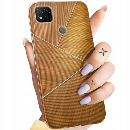 Etui Do Xiaomi Redmi 9C Wzory Brązowe Drewniane Brown Obudowa Pokrowiec Xiaomi