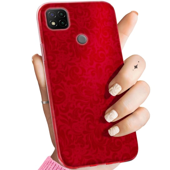 Etui Do Xiaomi Redmi 9C Wzory Czerwone Serca Róże Obudowa Pokrowiec Case Xiaomi