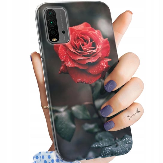 Etui Do Xiaomi Redmi 9T / Poco M3 Wzory Róża Z Różą Rose Obudowa Pokrowiec Xiaomi