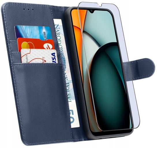 ETUI do Xiaomi Redmi A3 4G |SKÓRZANE PORTFEL BOOK TOKRA CASE CLASSIC +SZKŁO Krainagsm