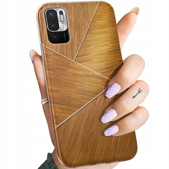 Etui Do Xiaomi Redmi Note 10 5G Wzory Brązowe Drewniane Brown Obudowa Case Xiaomi