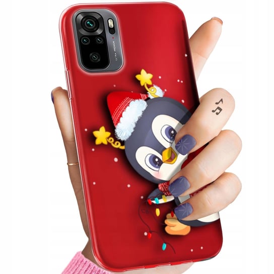 Etui Do Xiaomi Redmi Note 10 Wzory Święta Christmas Mikołaj Pingwin Obudowa Xiaomi