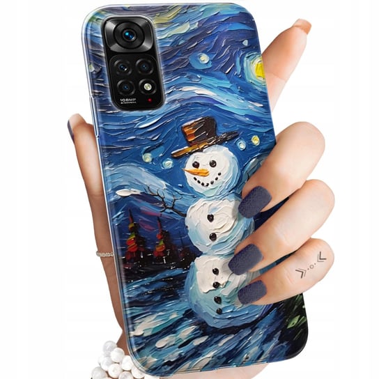 Etui Do Xiaomi Redmi Note 11 4G / 11S 4G Wzory Bałwan Zima Śnieg Obudowa Xiaomi