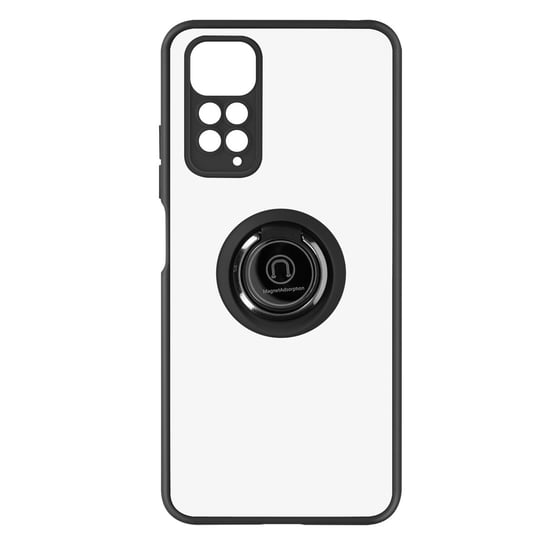Etui do Xiaomi Redmi Note 11 i 11s Bi-materiał z metalowym pierścieniem - czarne Avizar