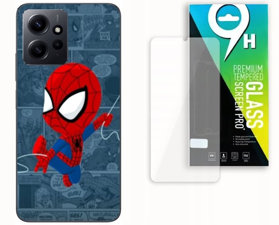 ETUI DO XIAOMI REDMI NOTE 12 4G + SZKŁO HARTOWANE - SPIDEY MARVEL NAJNOWSZA WERSJA_6-stitch czarny_ WZÓR NR . 194 Inna marka