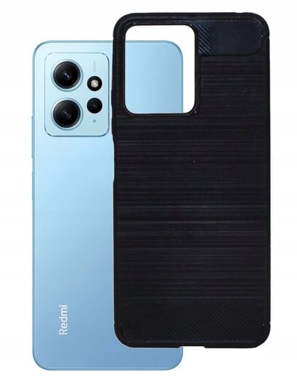 Etui Do Xiaomi Redmi Note 12 5G Bumper Carbon Lux Czarne Obudowa Futerał Case Pokrowiec GSM-HURT