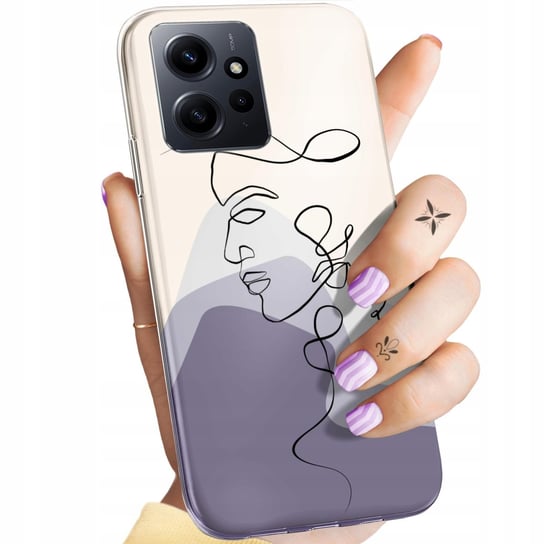 Etui Do Xiaomi Redmi Note 12 Wzory Continuous Line-Art Kreska Linie Obudowa Xiaomi