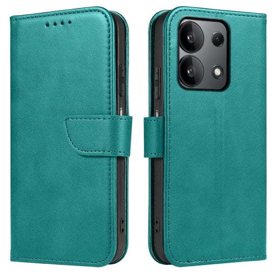 Etui do Xiaomi Redmi Note 13 Pro 4G Skórzane PORTFEL SKIN CASE + Szkło 9H Krainagsm