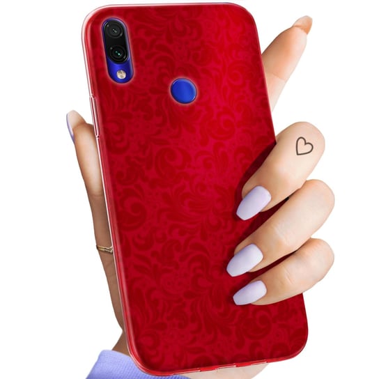 Etui Do Xiaomi Redmi Note 7 / 7 Pro Wzory Czerwone Serca Róże Obudowa Case Xiaomi