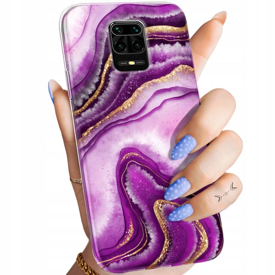 Etui Do Xiaomi Redmi Note 9 Pro Wzory Różowy Marmur Purpura Róż Marmur Case Xiaomi