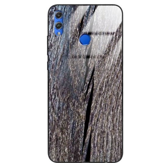 Etui drewniane Huawei Honor 8x Old Fashion Wood Blue Gray Forestzone Glass ForestZone