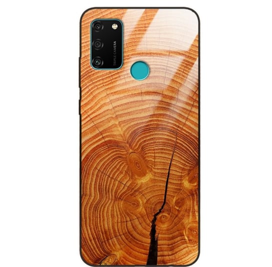 Etui drewniane Huawei Honor 9a Old Fashion Wood Burnt Orange Forestzone Glass ForestZone