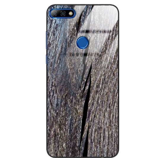 Etui drewniane Huawei Y7 Prime 2018 Old Fashion Wood Blue Gray Forestzone Glass ForestZone