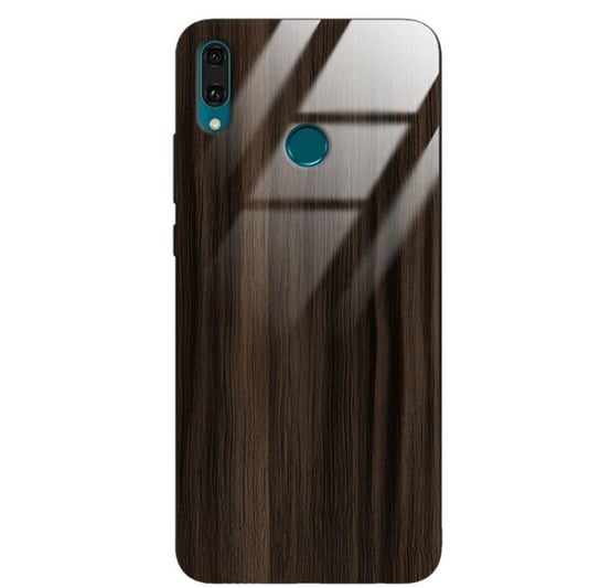 Etui drewniane Huawei Y9 2019 Premium Wood Dark Brown Forestzone Glass ForestZone