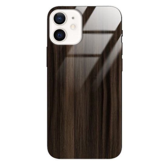 Etui drewniane iPhone 12 Mini Premium Wood Dark Brown Forestzone Glass ForestZone