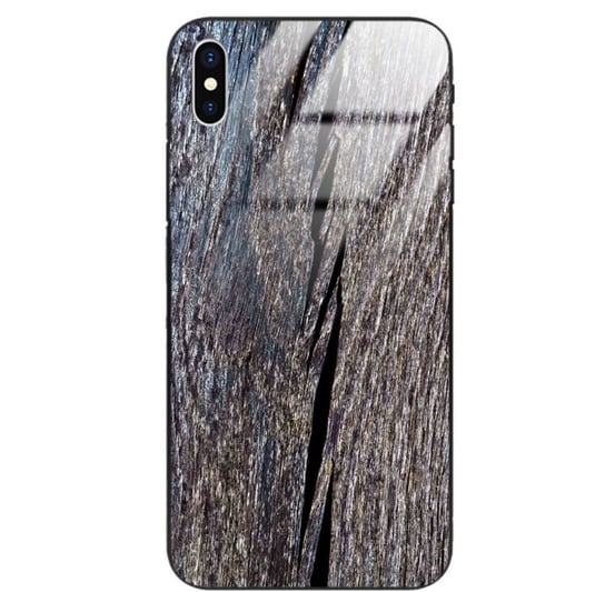 Etui drewniane iPhone X Old Fashion Wood Blue Gray Forestzone Glass ForestZone