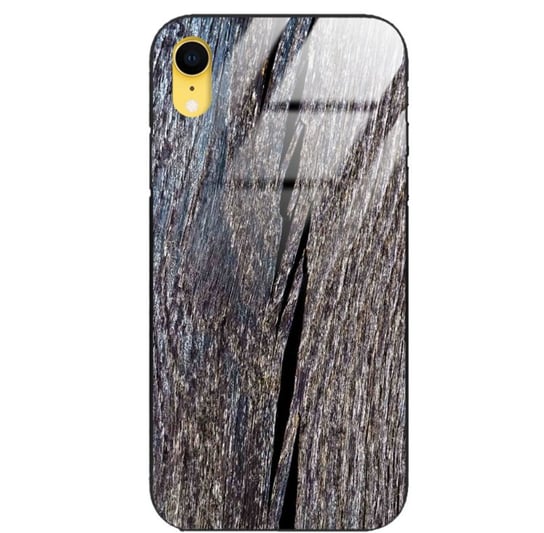 Etui drewniane iPhone Xr Old Fashion Wood Blue Gray Forestzone Glass ForestZone