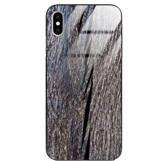 Etui drewniane iPhone Xs Max Old Fashion Wood Blue Gray Forestzone Glass ForestZone