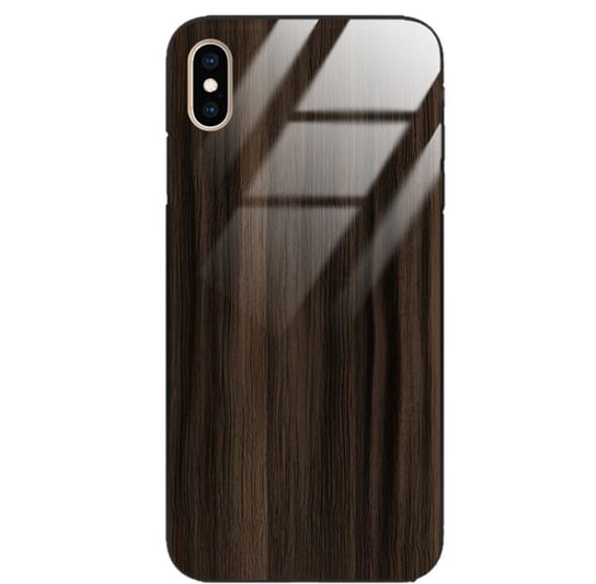 Etui drewniane iPhone Xs Max Premium Wood Dark Brown Forestzone Glass ForestZone