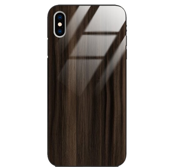 Etui drewniane iPhone Xs Premium Wood Dark Brown Forestzone Glass ForestZone