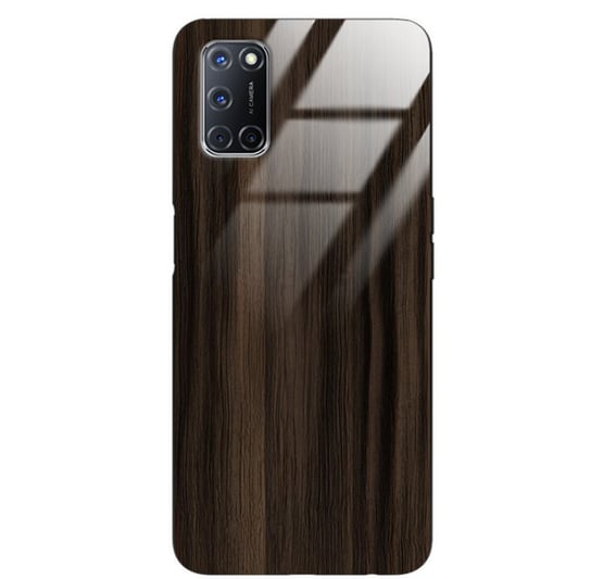 Etui drewniane Oppo A52 Premium Wood Dark Brown Forestzone Glass ForestZone