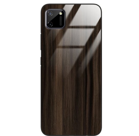 Etui drewniane Realme C11 Premium Wood Dark Brown Forestzone Glass ForestZone