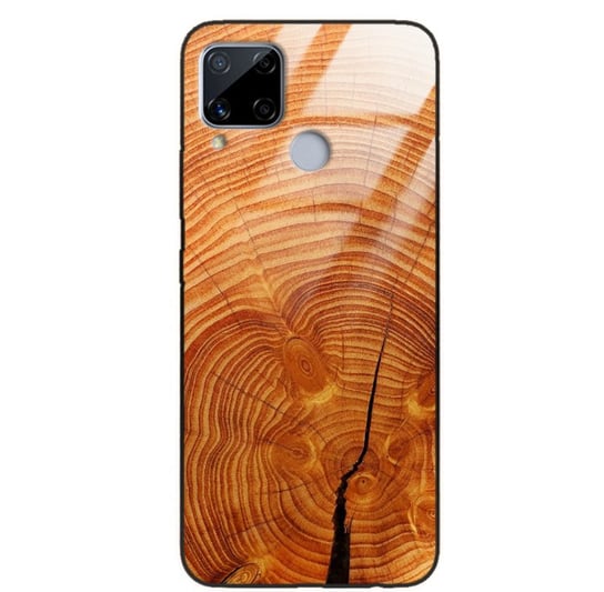 Etui drewniane Realme C15 Old Fashion Wood Burnt Orange Forestzone Glass ForestZone