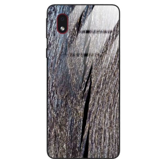 Etui drewniane Samsung Galaxy A01 Core Old Fashion Wood Blue Gray Forestzone Glass ForestZone