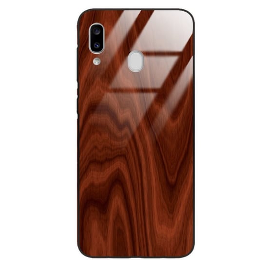 Etui drewniane Samsung Galaxy A20e Premium Wood Mahogany Forestzone Glass ForestZone
