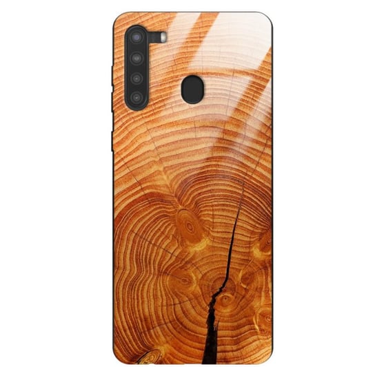 Etui drewniane Samsung Galaxy A21 Old Fashion Wood Burnt Orange Forestzone Glass ForestZone