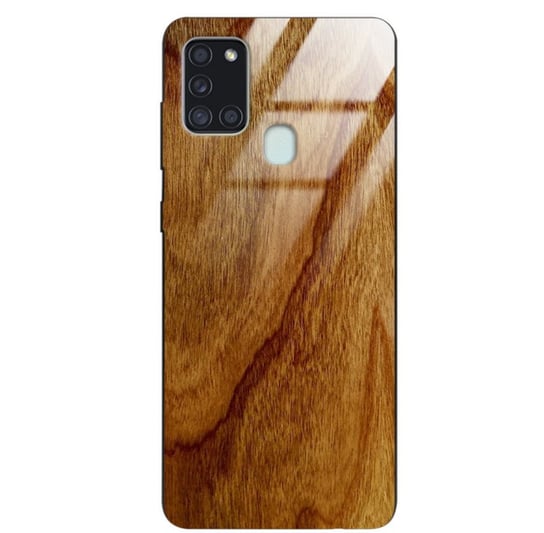 Etui drewniane Samsung Galaxy A21s Old Fashion Wood Amber Forestzone Glass ForestZone