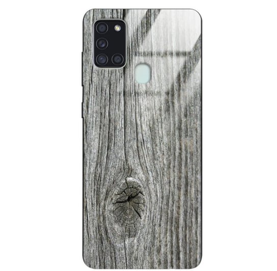 Etui drewniane Samsung Galaxy A21s Old Fashion Wood Gray Forestzone Glass ForestZone