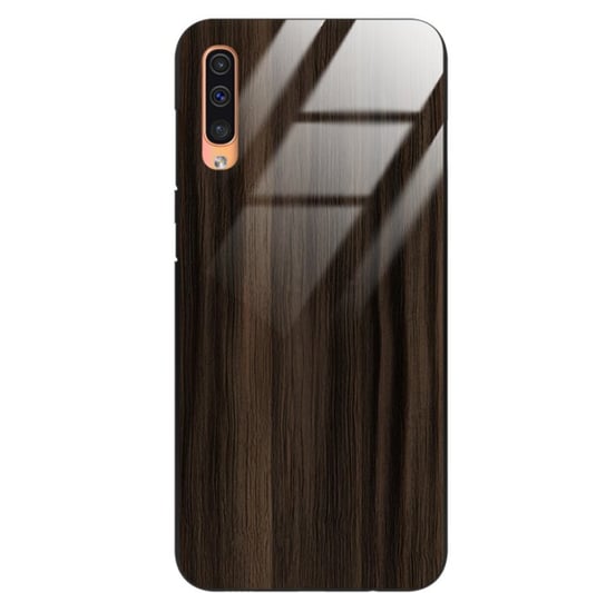 Etui drewniane Samsung Galaxy A50 Premium Wood Dark Brown Forestzone Glass ForestZone
