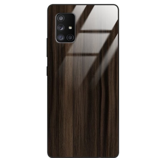 Etui drewniane Samsung Galaxy A71 5g Premium Wood Dark Brown Forestzone Glass ForestZone