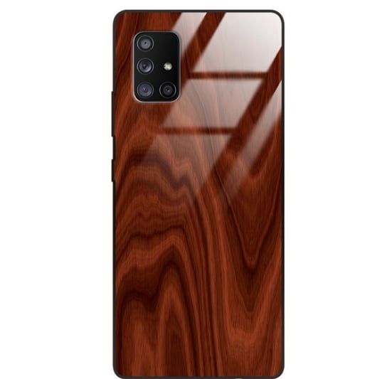 Etui drewniane Samsung Galaxy A71 5g Premium Wood Mahogany Forestzone Glass ForestZone