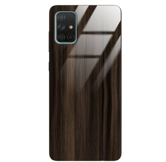 Etui drewniane Samsung Galaxy A71 Premium Wood Dark Brown Forestzone Glass ForestZone