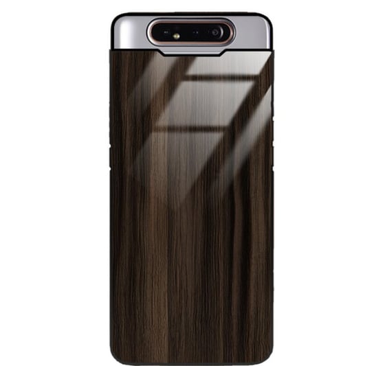Etui drewniane Samsung Galaxy A80 Premium Wood Dark Brown Forestzone Glass ForestZone