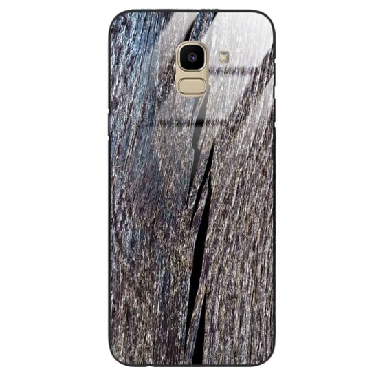 Etui drewniane Samsung Galaxy J6 2018 Old Fashion Wood Blue Gray Forestzone Glass ForestZone