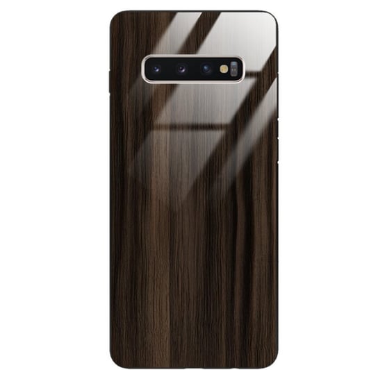Etui drewniane Samsung Galaxy S10 Plus Premium Wood Dark Brown Forestzone Glass ForestZone