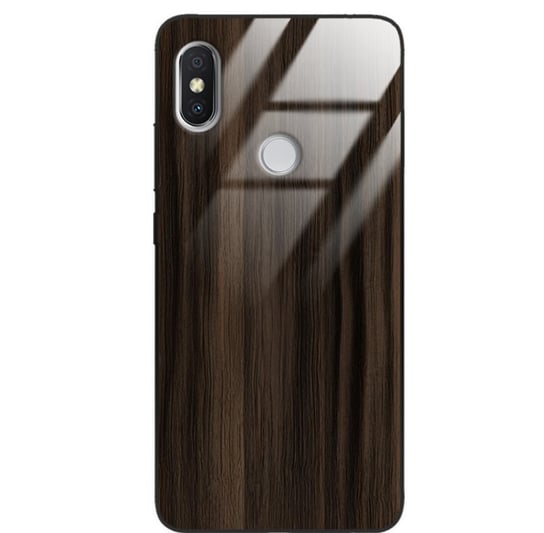 Etui drewniane Xiaomi Redmi S2 Premium Wood Dark Brown Forestzone Glass ForestZone