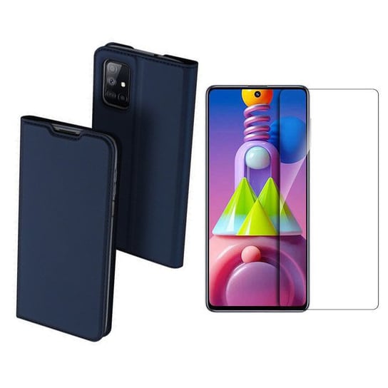 Etui Dux Ducis + szkło 2,5D do Samsung Galaxy M51 niebieski Braders