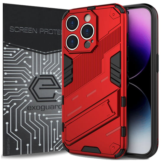 ETUI EXOGUARD BIBERCAS + SZKŁO - APPLE IPHONE 15 PRO - PANCERNE CASE OBUDOWA FUTERAŁ EXOGUARD