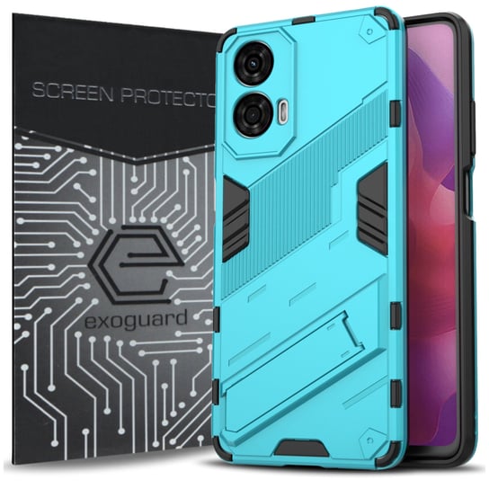 ETUI EXOGUARD BIBERCAS + SZKŁO - MOTOROLA MOTO G04 / G24 / G24 POWER - PANCERNE CASE OBUDOWA FUTERAŁ EXOGUARD