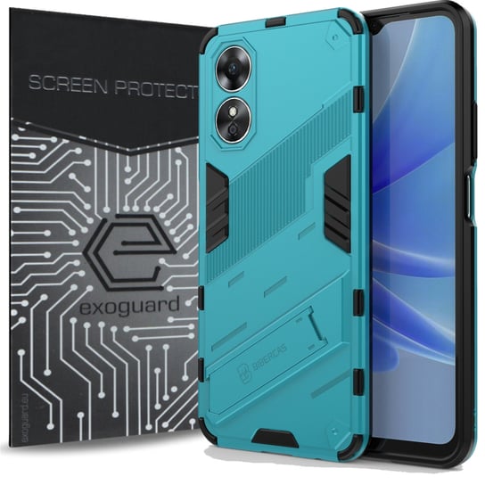 ETUI EXOGUARD BIBERCAS + SZKŁO - OPPO A17 - PANCERNE CASE OBUDOWA FUTERAŁ EXOGUARD